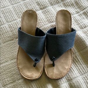 Stylish Blue and Tan Sandals